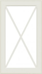 Мебельные фасады «Бьянка» Витрина С перекрестием. Окрашенный МДФ.   Высота 177 - 1497 мм., ширина 297-597 мм. | ELIV мебельные фасады